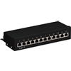 Goobay Pannello Patch 12 Porte Cat. 6 STP Nero