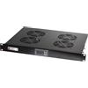 Techly Ventolazione armadi Techy 4 Ventole 1U per Rack 19'' con Termostato LED Nero