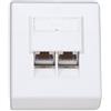 Intellinet Presa a muro RJ45 Cat 6 esterna 2 porte, FTP, colore bianco