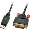 Lindy Adattatore Lindy DisplayPort / DVI, 0.50m DP a DVI [41489]