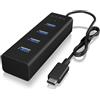 Icybox Hub usb IcyBox IB-HUB1409-C3 USB 3.0 Type-C 4 porte [IB-HUB1409-C3]