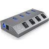 Icybox Hub usb IcyBox USB 5V 20W IB-HUB1405 di ricarica 4 porte (g) [IB-HUB1405]