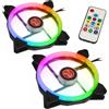RAIJINTEK Ventola 140x140mm Raijintek Iris 14 Rainbow RGB Led PWM con controller 2pz Nero