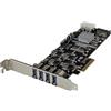 StarTech.com Adattatore scheda SuperSpeed USB 3.0 con 4 porte PCI Express (PCIe) con 4 canali da 5 Gbps dedicati - UASP - Alimentazione SATA/LP4 - Adattatore USB - PCIe x4 - USB 3.0 x 4 [PEXUSB3S44V]