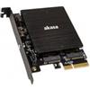 Akasa Scheda adattatore Akasa M.2 PCIe/M.2 Sata SSD Nero [AK-PCCM2P-03]