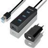 AXAGON Hub usb Axagon 4x USB3.0 1.2m MicroUSB Nero [HUE-S2BP]