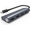 Techly Hub usb Tecly USB-C SuperSpeed 4 Porte USB3.0 con PD, Alluminio