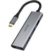 Akasa Hub di interfaccia Akasa AK-CBCA25-18BK USB 3.0 Type-C Grigio [AK-CBCA25-18BK]