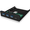Icybox Pannello frontale IcyBox IB-HUB1418-i3 nero [60432]
