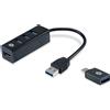 Conceptronic Hub usb Conceptronic USB 3.2 4 porte con USB-C Nero [HUBBIES04B]