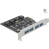 Delock Scheda PCI Express Delock x1 a 4 x USB esterne di tipo A femmina SuperSpeed â??â??USB [90509]