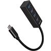 AXAGON Hub usb mini Axagon tipo-C 3.2 /4x usb-A Nero [HUE-M1C]