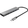 Trust Hub Trust Halyx fast USB-C a 3xUSB-A/card reader Argento [24191]