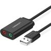 UGREEN Adattore Usb Ugreen Usb 2.0 a 2x3.5mm jack Aux (Cuffie e Microfono) Nero [30724]