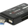 Delock Card reader usb Delock Superspeed per CF/SD/MicroSD/MS/M2/xD Nero [91758]