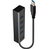 Lindy Hub usb Lindy USB 3.0 4Porte Tipo A 5 Mbit/s Nero [43324]