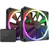 Nzxt Ventola 140x140x26mm Nzxt F140 RGB Twin Nero 2pz [RF-R14DF-B1]