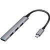 Logilink Hub Usb Logilink Ultra Slim a 4 porte Usb-C a Usb-A 17cm Grigio [UA0392]