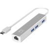 Level one Hub usb LevelOne USB-0504 USB-C 3.0 4x Porte Ethernet 1000 Mbit/s Argento