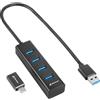 Sharkoon Hub Usb Sharkoon 4 Porte USB 3.2 Nero [4044951037582]