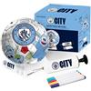 Hy-Pro Pallone da calcio con licenza ufficiale Manchester City F.C., misura 2, colore con 5 penne colorate, supporto e pompa, giocattoli da calcio, regali del Manchester City per ragazzi e ragazze dai
