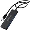 Atlantis land Hub Usb Atlantis Land tipo-A a 4 porte con cavo 1m/1.5Gbps/Nero [ P014-UH340]