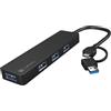 NATEC Hub Usb Natec Mayfly 3.0 4 Porte con adattore Usb-A Nero [NUNATUS4P000018]