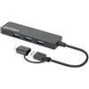 Manhattan Hub Manhattan USB 3.2 Gen1 4 Porte Combo USB-A/C Nero