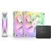 Nzxt Ventole 120x120 Nzxt F120 RGB Duo 120mm PWM 3pz Bianco [RF-D12TF-W1]