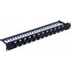 Techly Pannello Patch Techly UTP 24 posti RJ45 Cat.6A uscita inclinata 1U Nero