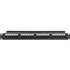 Intellinet Pannello patch Intellinet UTP 24 posti 1.2mm RJ45 Cat.6 con barra gestione cavi 1pz Nero