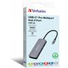 Verbatim Hub multiporta Verbatim CMH-09 9 porte usb tipo C 10000 Mbit/s Argento [32152]