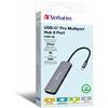 Verbatim Hub Usb Verbatim CMH-08 Pro tipo-C 8in1 Multiporta Argento [32151]