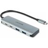 Dicota Hub Dicota USB 3.0 tipo C 4in1 Argento [D32061]
