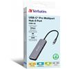 Verbatim Hub Usb Verbatim CMH-08 Pro tipo-C 8in1 Multiporta Argento [32151]