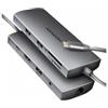AXAGON Hub Axagon HMC-8HLSA USB-C 3.2Gen/3xUSB-A/ 4K/60Hz HDMI/SD/microSD PD 100W Argento