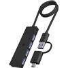 Icybox Hub Icybox IB-HUB1424-C3 4 porta USB-A/C Nero [NUICYUS4P000026]