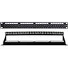 Techly Pannello Patch UTP Techly 24 posti RJ45 Cat.6 con rack 19'' 1U Nero