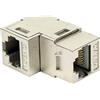Accoppiatore Rj45 F/F 90grad Cat.6A Schermato Argento/Bianco