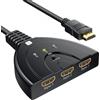 Techly Switch Techly HDMI 3 Porte 8K@60Hz Compatto con cavo 50cm Nero