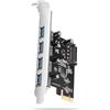 AXAGON Scheda Pcie Axagon PCEU-430RS 4-porte Usb 3.2 Gen 1 esterne Nero/Argento [AMAXNKPPCEU430R]
