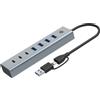 Conceptronic Hub usb Conceptronic 3xUSB-C e 4xUSB-A 5000Mbit/s Grigio [HUBBIES20G]