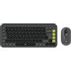 Logitech Tastiera Logitech Pop Icon Combo Mouse wireless/Bluetooth Verde/Grafite [920-013115]