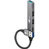 Goobay Hub usb Goobay Slim 4-Port USB-Hub, USB-A a USB-C/USB-A, USB 3.2 Gen 1 (grau) [74458]