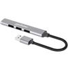 Manhattan Hub usb Manhattan 168427 4 porte USB tipo A 3.2 Gen1 3x480Mbit/s 1xGbit/s Grigio siderale