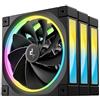 Deepcool Ventola 120x120 DeepCool FL12R 3in1 RGB 120mm Nero 3pz [R-FL12R-BKAPN3-G]