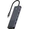 Rapoo Adattatore multiporta USB Rapoo UCM-2002 6 in 1 USB-C 5Gbit/s 7.5W Grigio [11410]