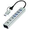 Logilink Hub Usb Logilink Usb 3.2 4 porte USB-A/3 porte USB-C Argento