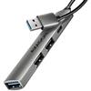 AXAGON Hub Axagon HUE-STA USB 3.0 a 4 porte con cavo USB-A 12cm Grigio [NUAXNUS4PHUESTA]