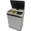 WELL HOME MOBILIARIO & DECORACIÓN WELL HOME - Pattumiera intelligente senza gambe per riciclaggio con apertura automatica e contatto manuale 15L+15L 35,5x26x60cm, colore grigio